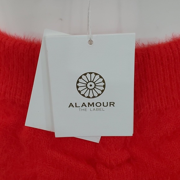 Alamour LOUISA SET REDFuzzy Knit Sweater Skirt Set - Picture 3 of 5